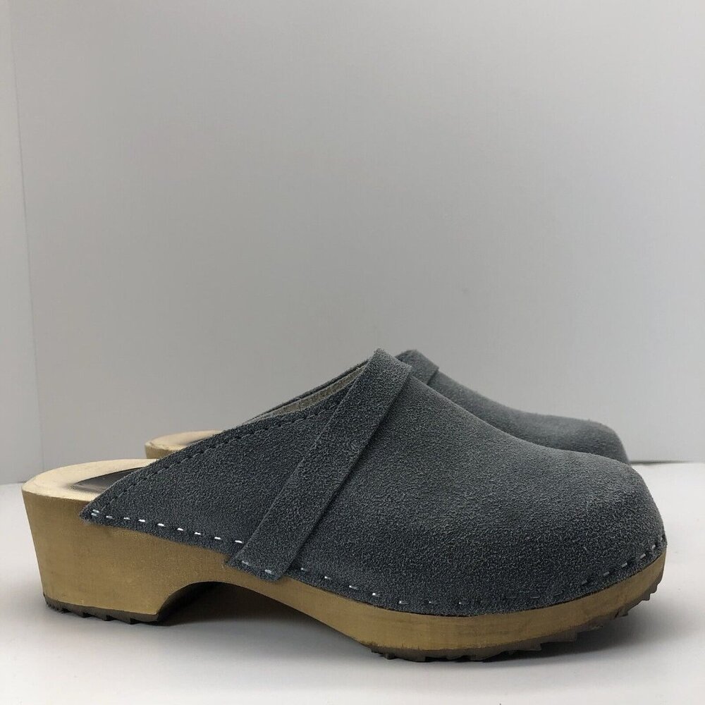 Gray Suede Women's Clogs